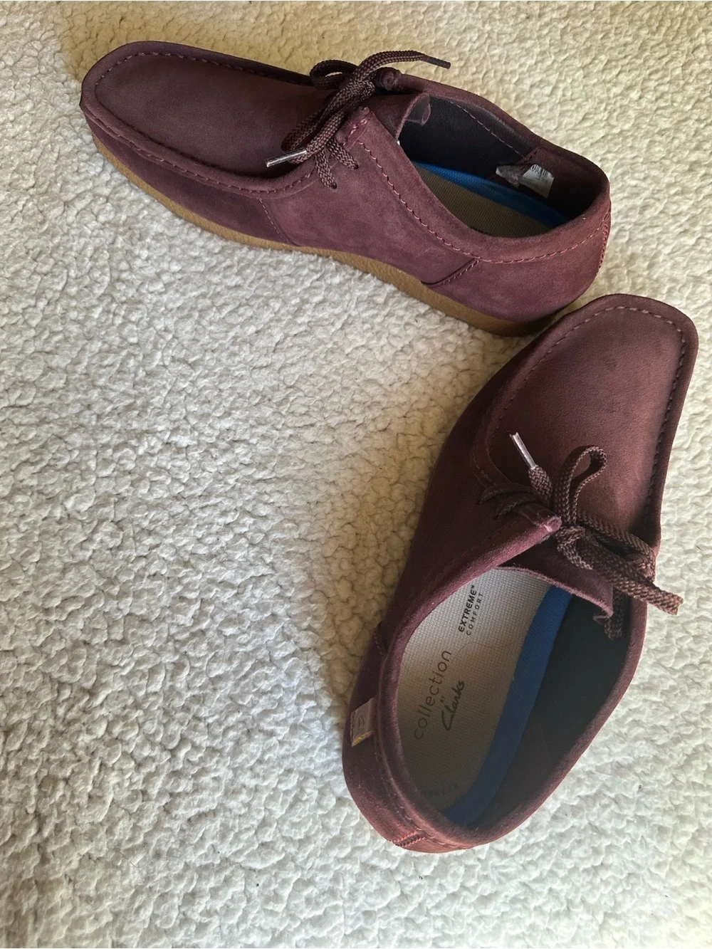 Clarks Originals Men's Wallabee Burgundy Suede Moccasins Loafers Size 12M